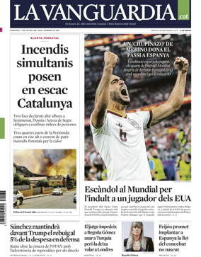 Cover of La Vanguardia (Catalonia - 1st edition)