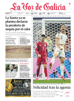 Cover of La Voz de Galicia (Ferrol)