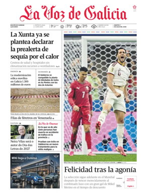 Cover of La Voz de Galicia (Ourense)