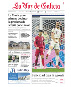 Cover of La Voz de Galicia (Pontevedra)