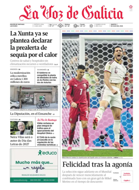 Cover of La Voz de Galicia (Santiago)