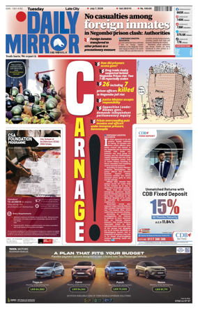 Cover of Daily Mirror (Sri Lanka)