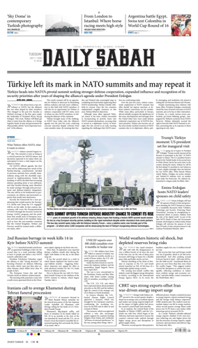Cover of Daily Sabah (Turkey)