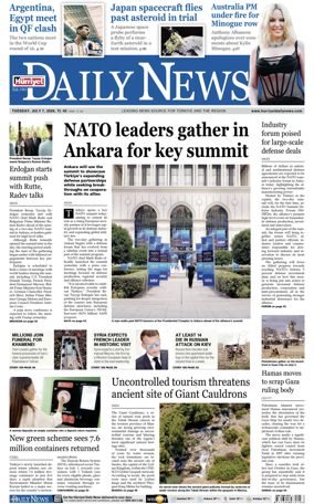 Cover of Hurriyet Daily News & Economic Review