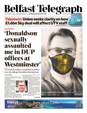 Cover of Belfast Telegraph