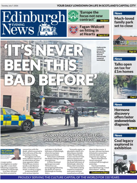 Cover of Edinburgh Evening News