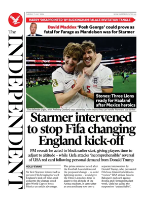 Cover of The Independent