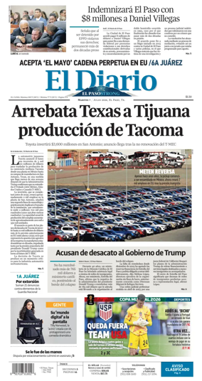 Cover of El Diario de El Paso