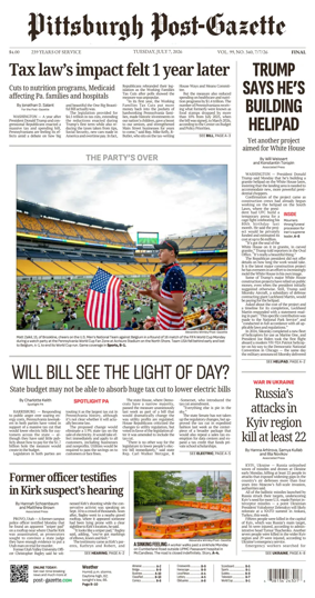 Cover of Pittsburgh Post-Gazette