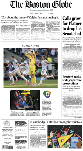 Cover of The Boston Globe