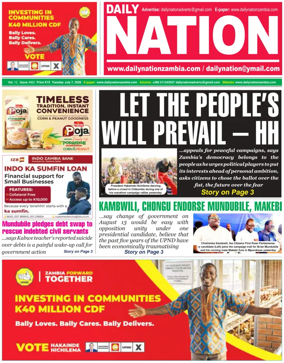 Cover of Daily Nation Newspaper