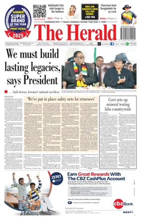 Cover of The Herald (Zimbabwe)