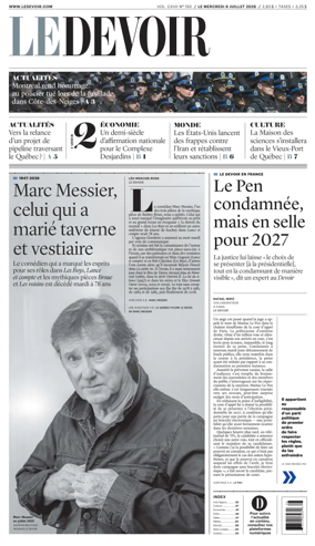 Cover of Le Devoir