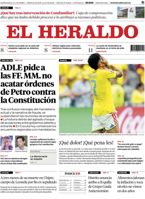 Cover of El Heraldo (Colombia)