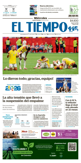 Cover of El Tiempo (Bogota)