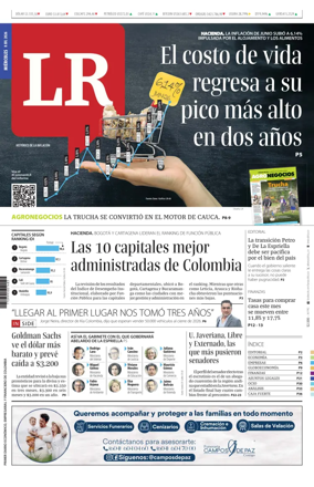 Cover of La Republica (Colombia)