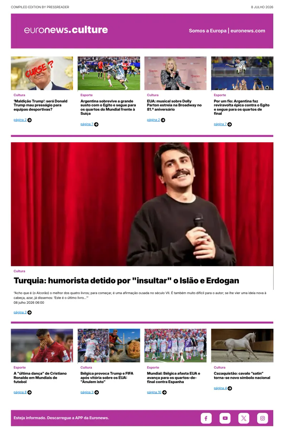 Cover of Euronews Culture and Sport (Portuguese)