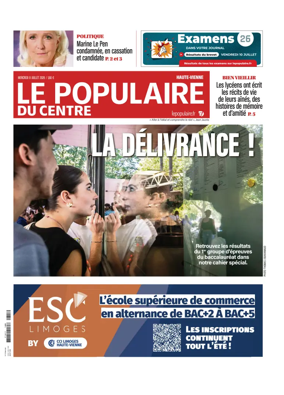 Cover of Le Populaire du Centre (Haute-Vienne)