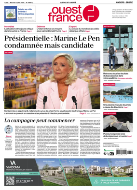 Cover of Ouest France (Angers / Segre)