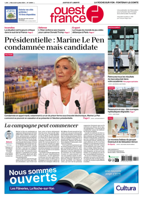 Cover of Ouest France (La Roche-sur-Yon - Fontenay-le-Comte)