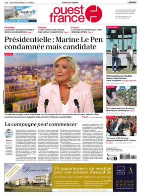 Cover of Ouest France (Lorient)