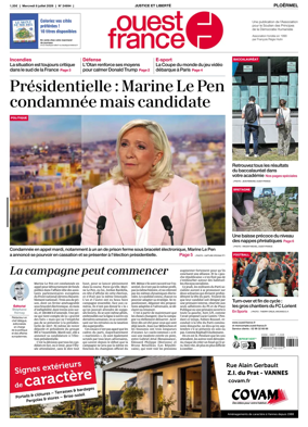 Cover of Ouest France (Ploermel)