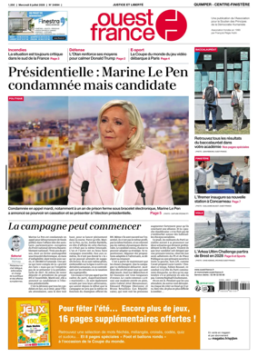 Cover of Ouest-France (Quimper Centre-Finistere)