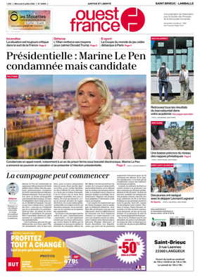 Cover of Ouest-France (Saint-Brieuc Lamballe)