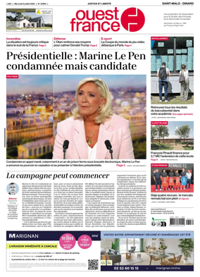 Cover of Ouest France (Saint-Malo)