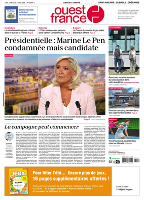 Cover of Ouest France (Saint-Nazaire La Baule Guerande)