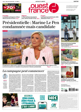 Cover of Ouest France (Sarthe)