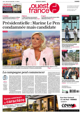Cover of Ouest France (Vannes)