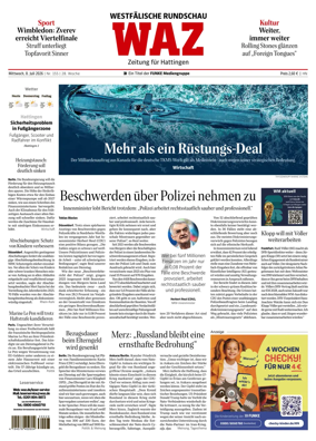 Cover of Westdeutsche Allgemeine Zeitung (Hattingen)