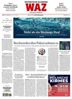 Cover of Westdeutsche Allgemeine Zeitung (Mulheim an der Ruhr)
