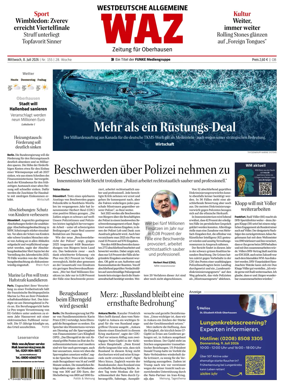 Cover of Westdeutsche Allgemeine Zeitung (Oberhausen)