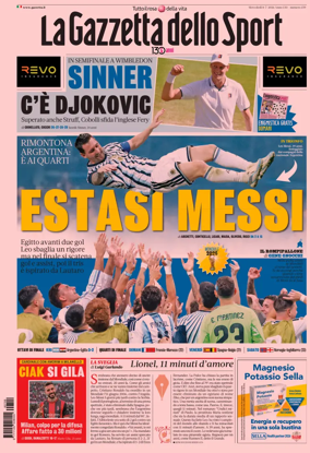 Cover of La Gazzetta dello Sport