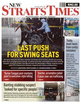 Cover of New Straits Times