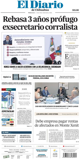 Cover of El Diario de Chihuahua
