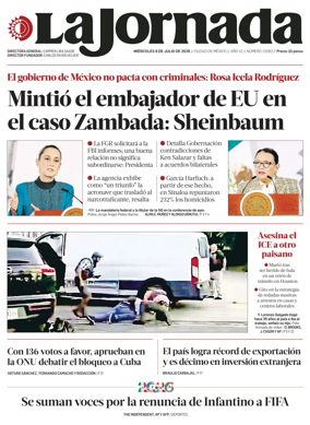 Cover of La Jornada