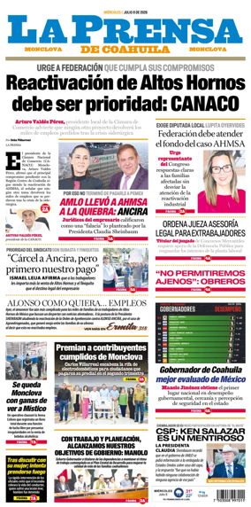 Cover of La Prensa de Coahuila