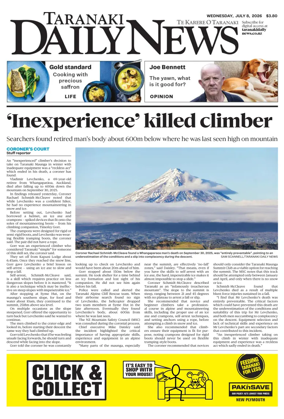 Cover of Taranaki Daily News
