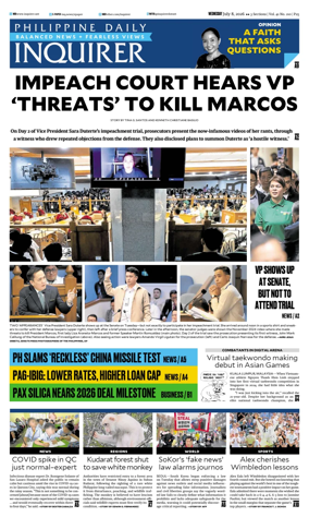 Cover of Philippine Daily Inquirer