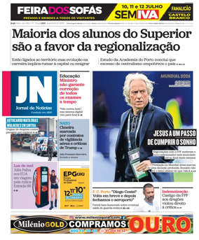 Cover of Jornal de Noticias