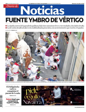 Cover of Diario de Noticias (Spain)