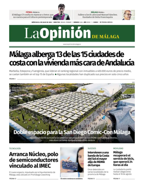 Cover of La Opinion de Malaga
