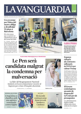 Cover of La Vanguardia (Catala)