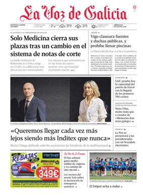 Cover of La Voz de Galicia (A Coruna)