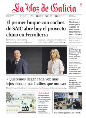 Cover of La Voz de Galicia (Ferrol)