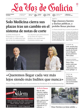 Cover of La Voz de Galicia (Ourense)