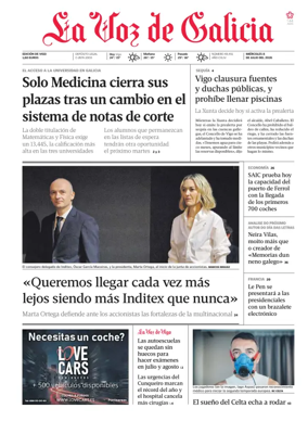 Cover of La Voz de Galicia (Vigo)
